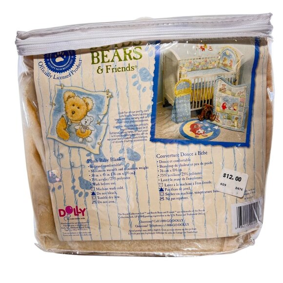 NEW Boyds Bears Collection Plush Baby Blanket Moon Embroidery Yellow 30" X 45" - Picture 5 of 9